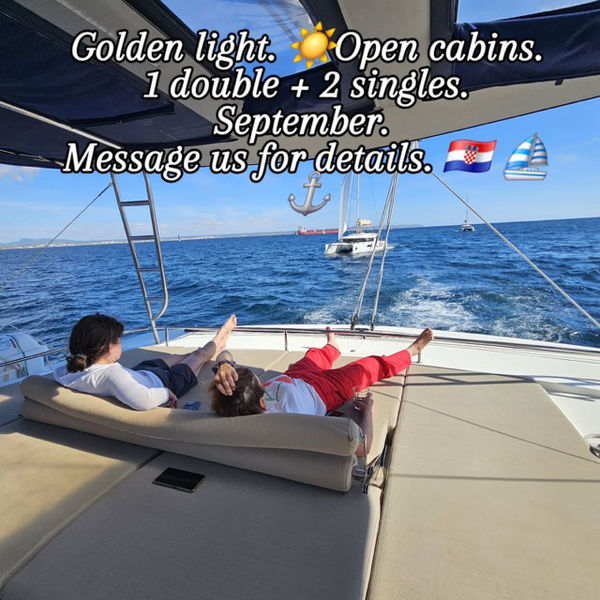 Guest relaxing on the foredeck