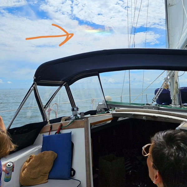 View from under the bimini top